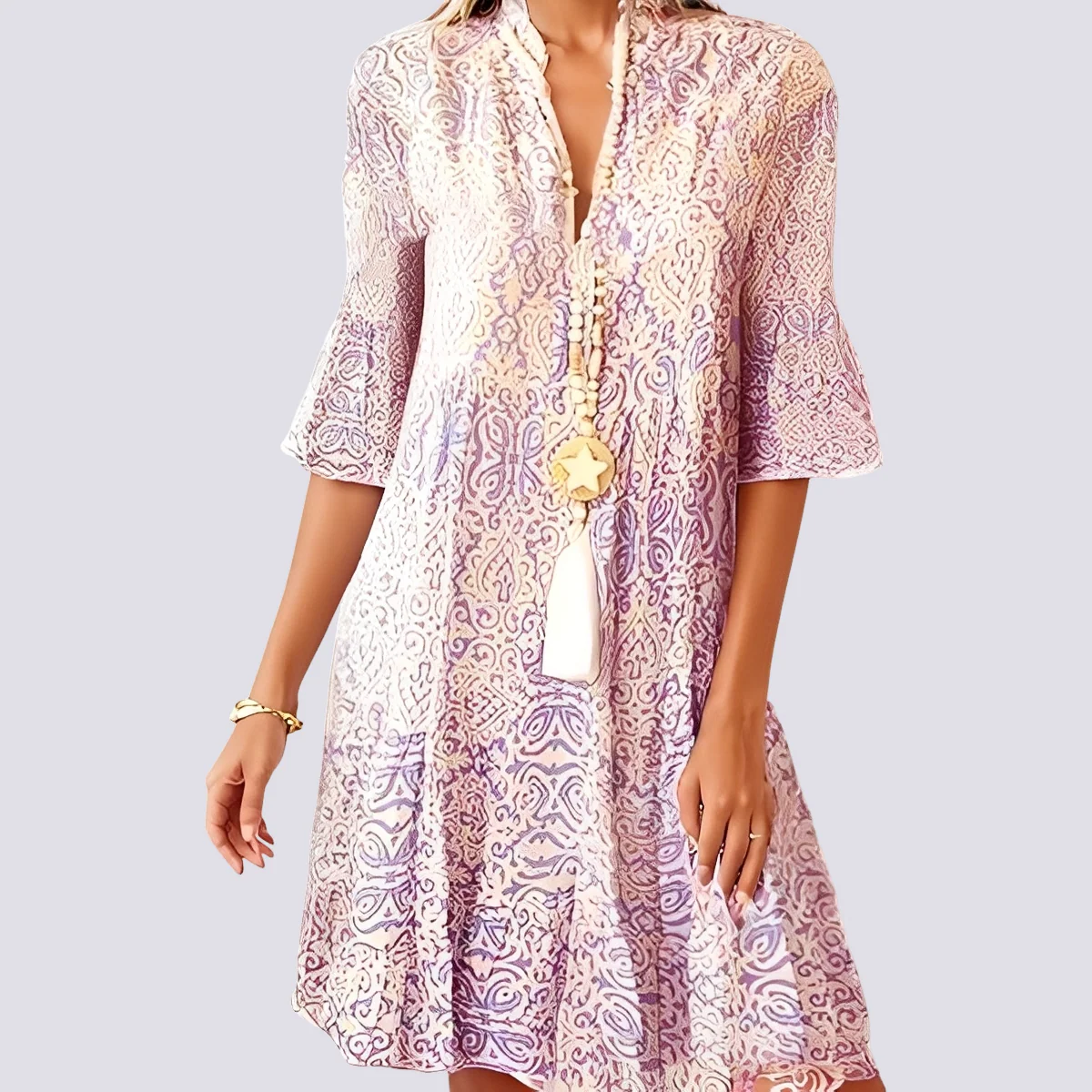 Darce - Robe ample avec col en V pour femmes