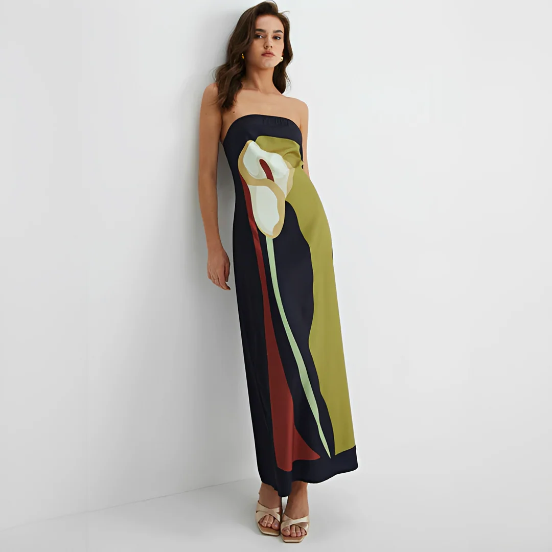 Delaney - Robe Élégante à Motifs Floraux Sans Bretelles - Image 3