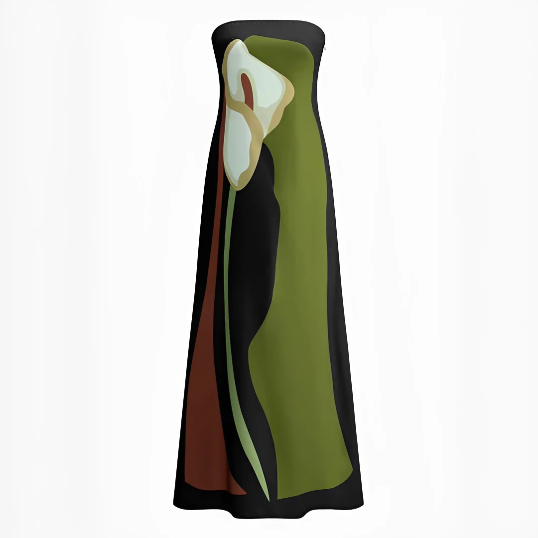Delaney - Robe Élégante à Motifs Floraux Sans Bretelles - Image 5