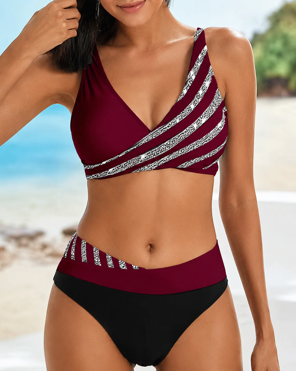 Deliana - Bikini Deux Pièces Rayé Élégant - Image 4