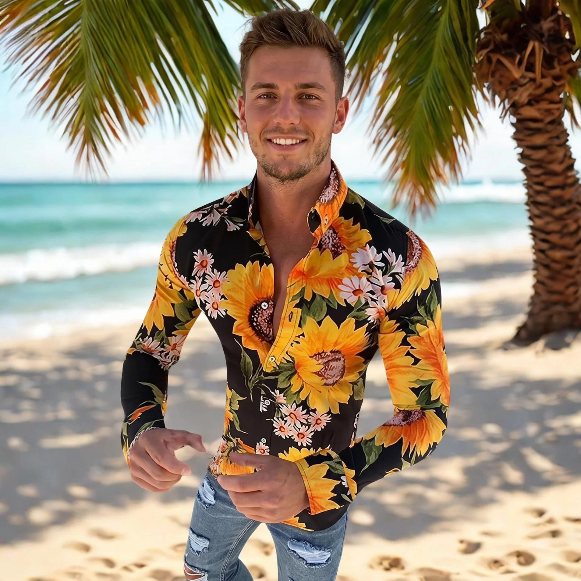 Denzel - Chemise à Motif Florale à Manches Longues - Image 2