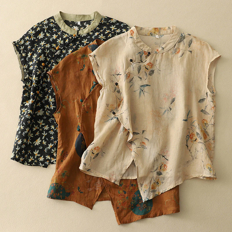 Diana - Blouse Fleurie Sans Manches - Image 4