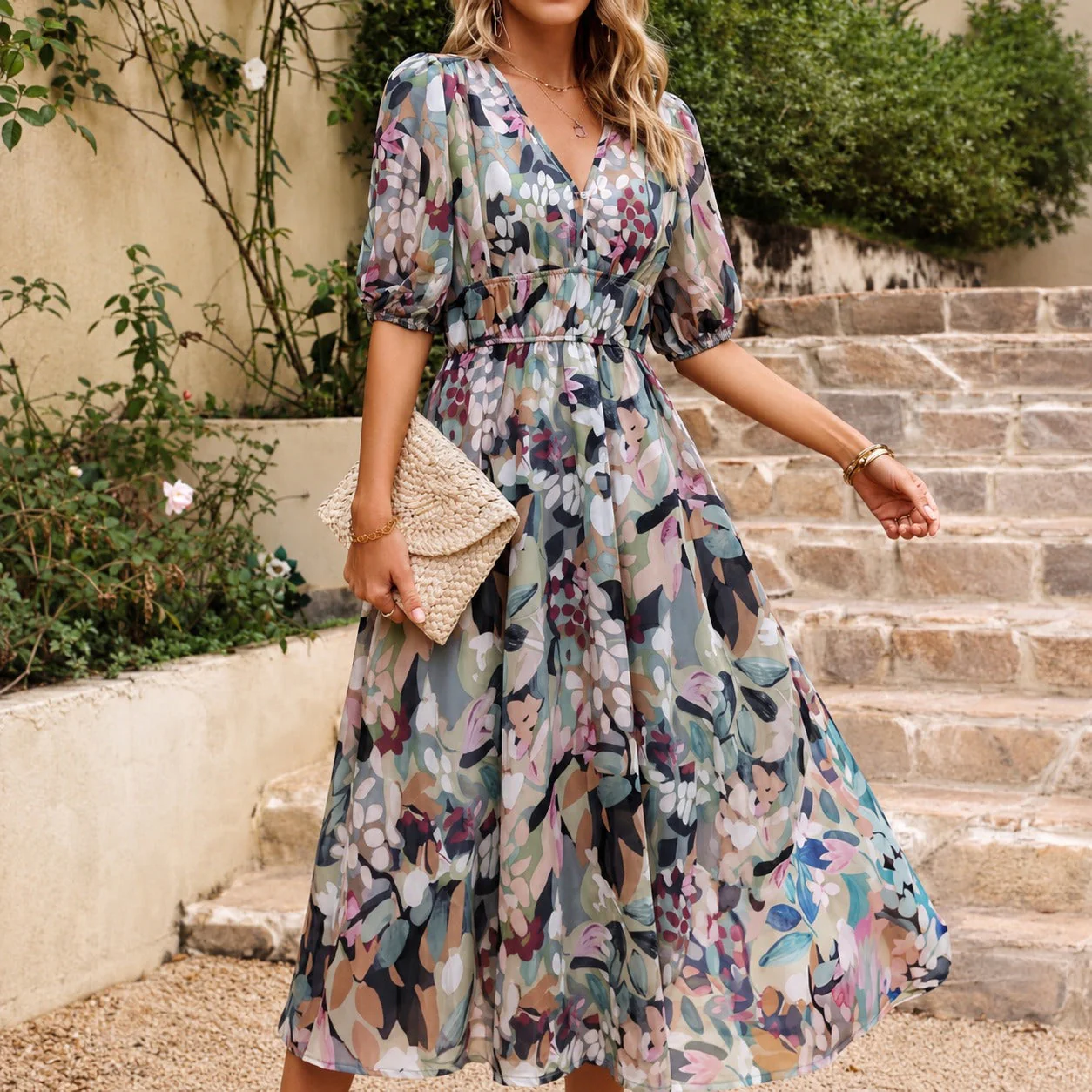 Doherty - Robe Midi à Imprimés Floraux Relaxée - Image 4