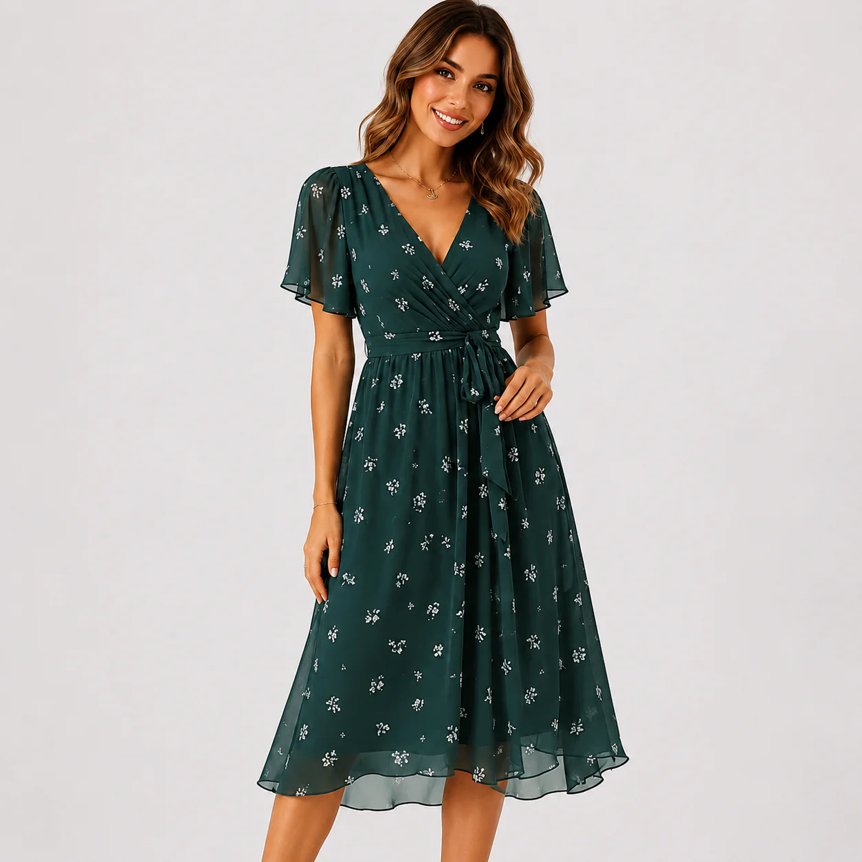 Elsinya - Robe Midi Stylée et Fluide - Image 5
