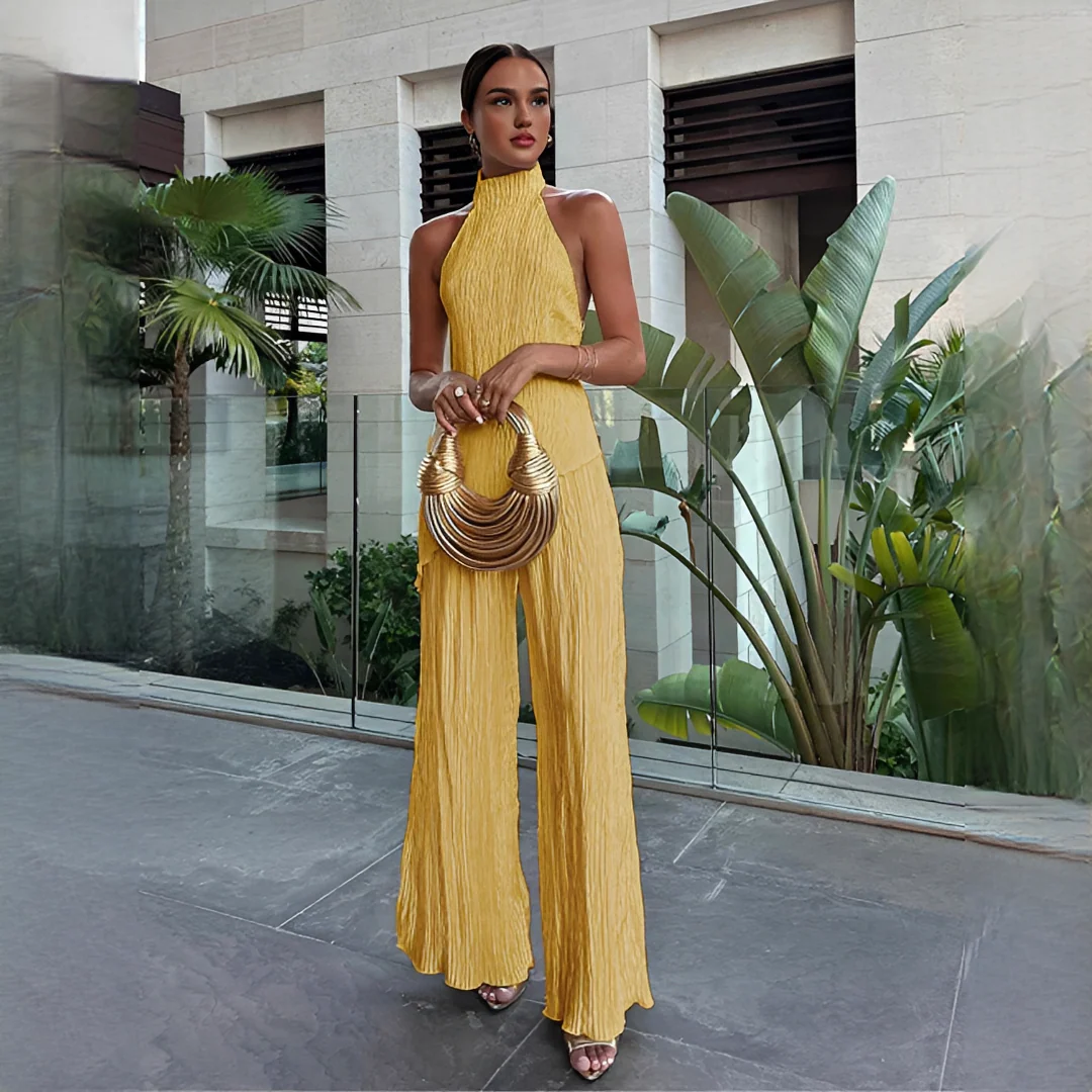 Elvissa - Ensemble élégant avec haut et pantalon large - Image 3