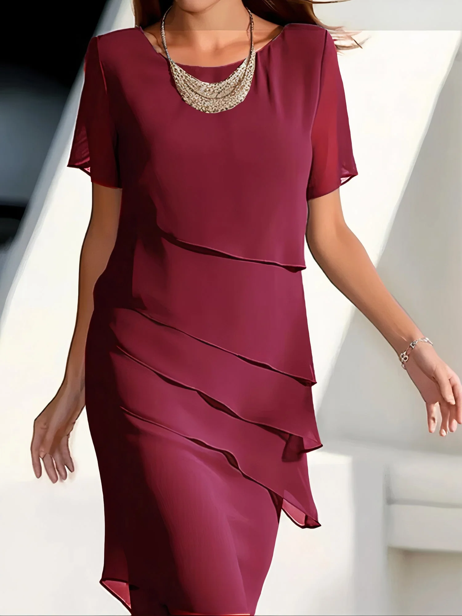 Emmeline - Robe élégante en chiffon plissé
