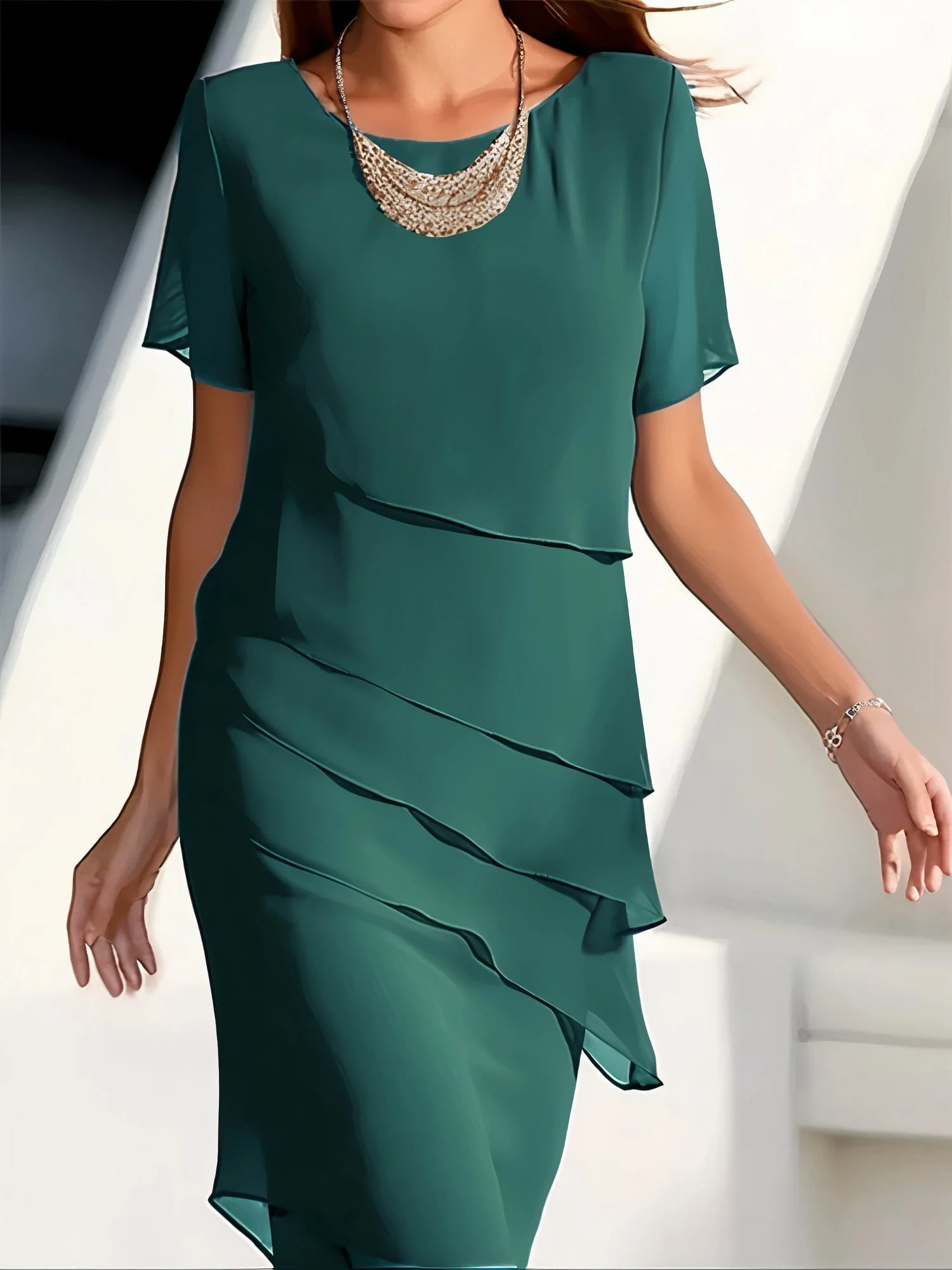 Emmeline - Robe élégante en chiffon plissé - Image 3
