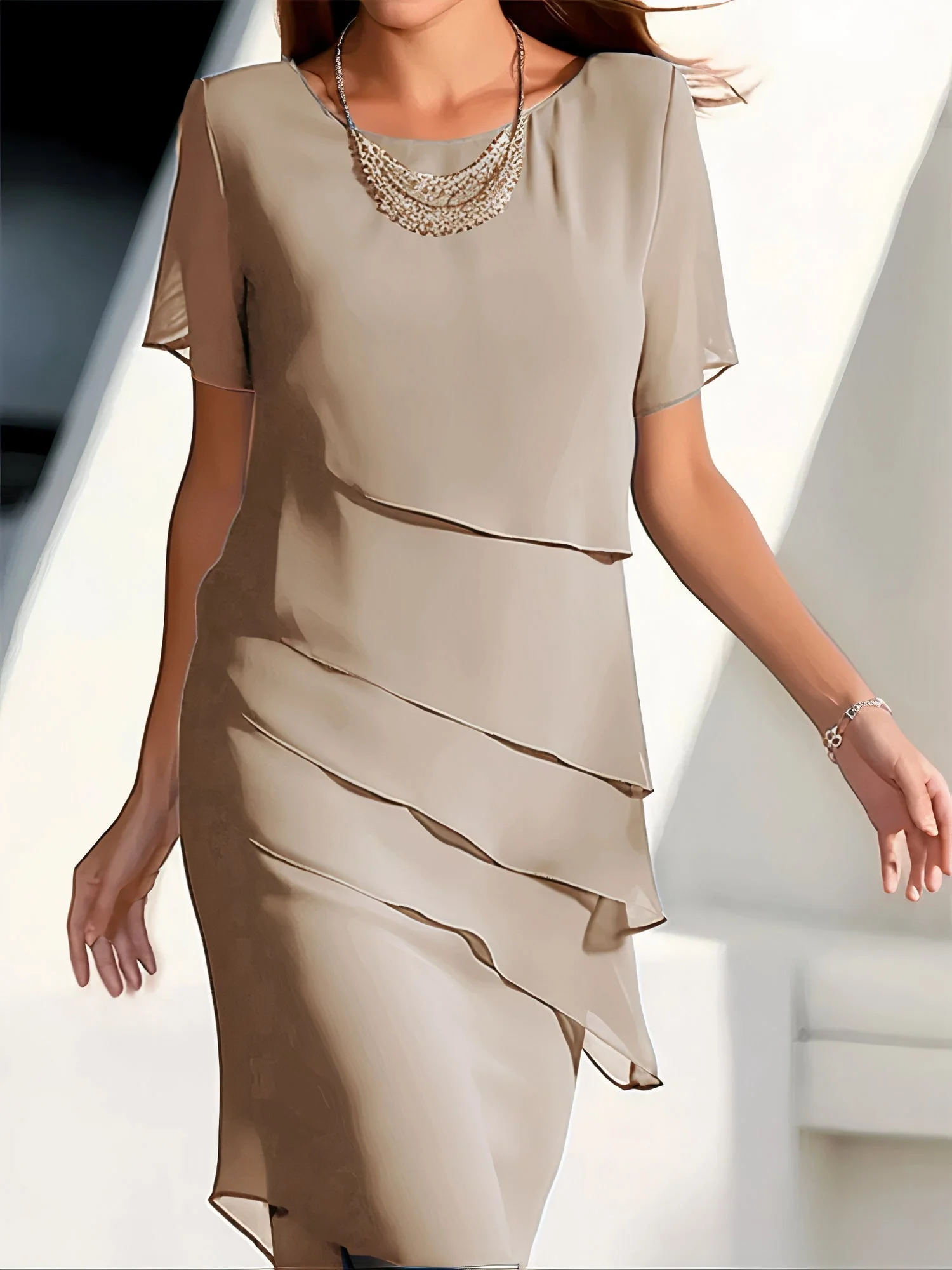Emmeline - Robe élégante en chiffon plissé - Image 4