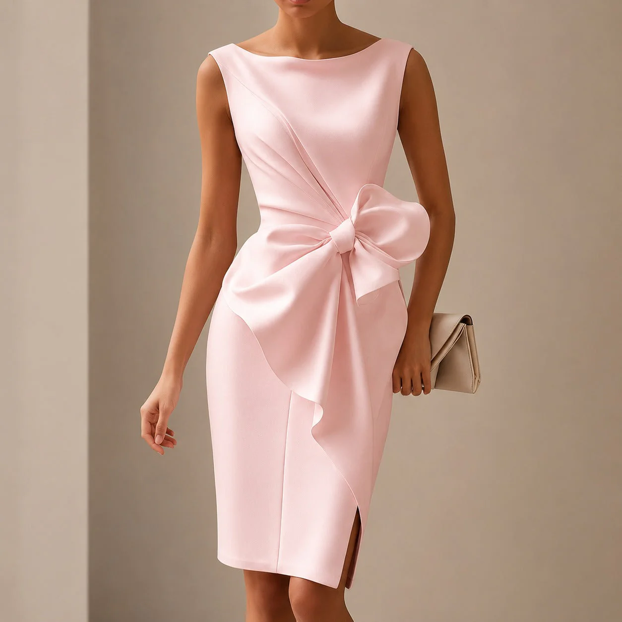 Esmee - Robe Courte Sophistiquée avec Nœud - Image 3