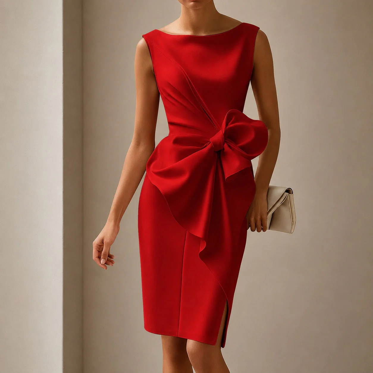 Esmee - Robe Courte Sophistiquée avec Nœud - Image 4