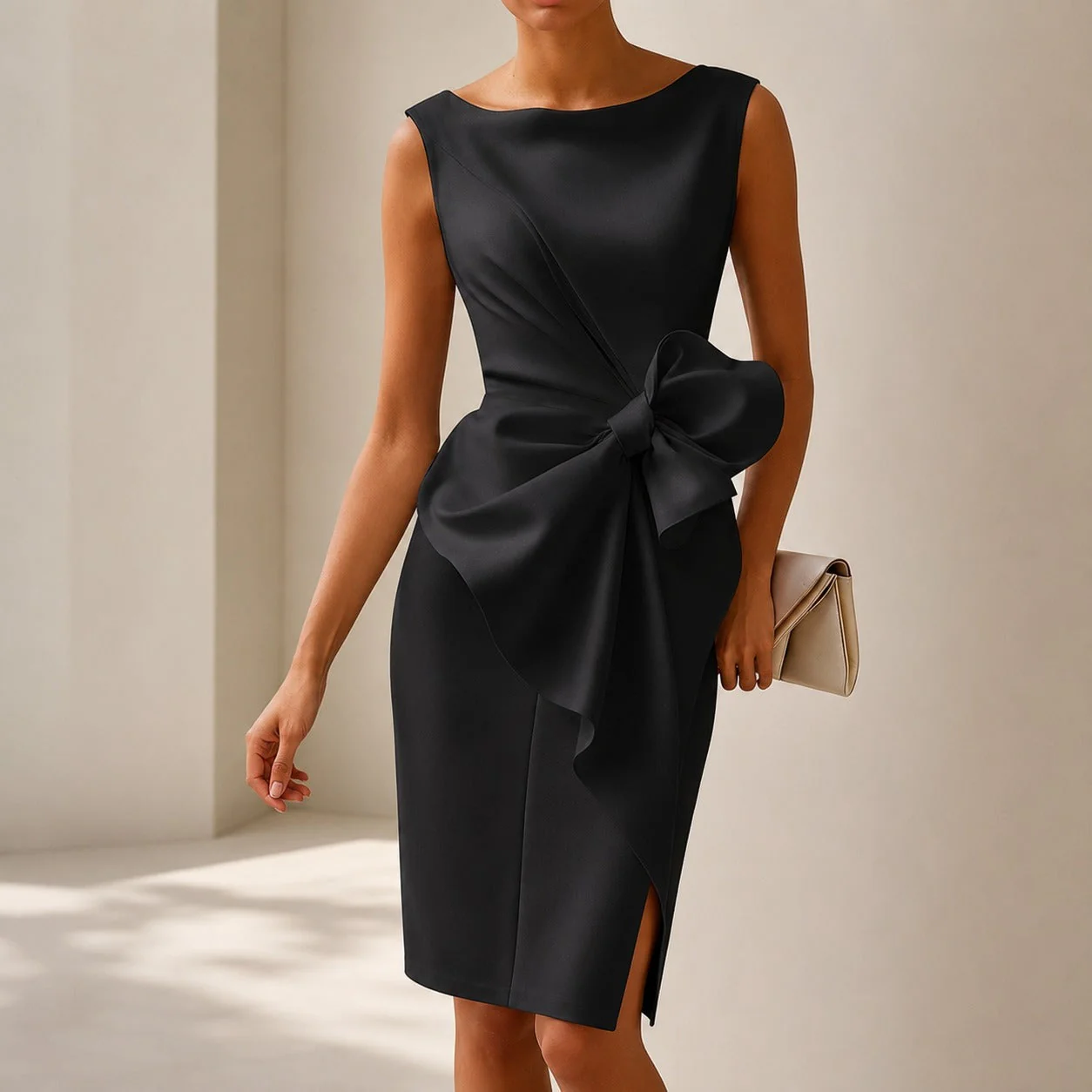 Esmee - Robe Courte Sophistiquée avec Nœud - Image 5