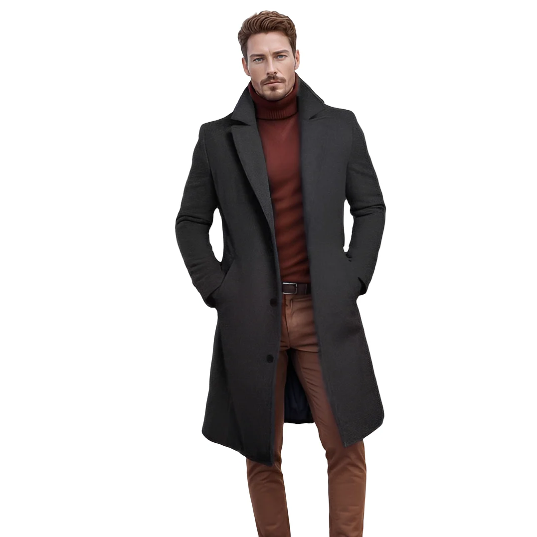 Evans - Classique manteau mi-long en laine pour homme - Image 2