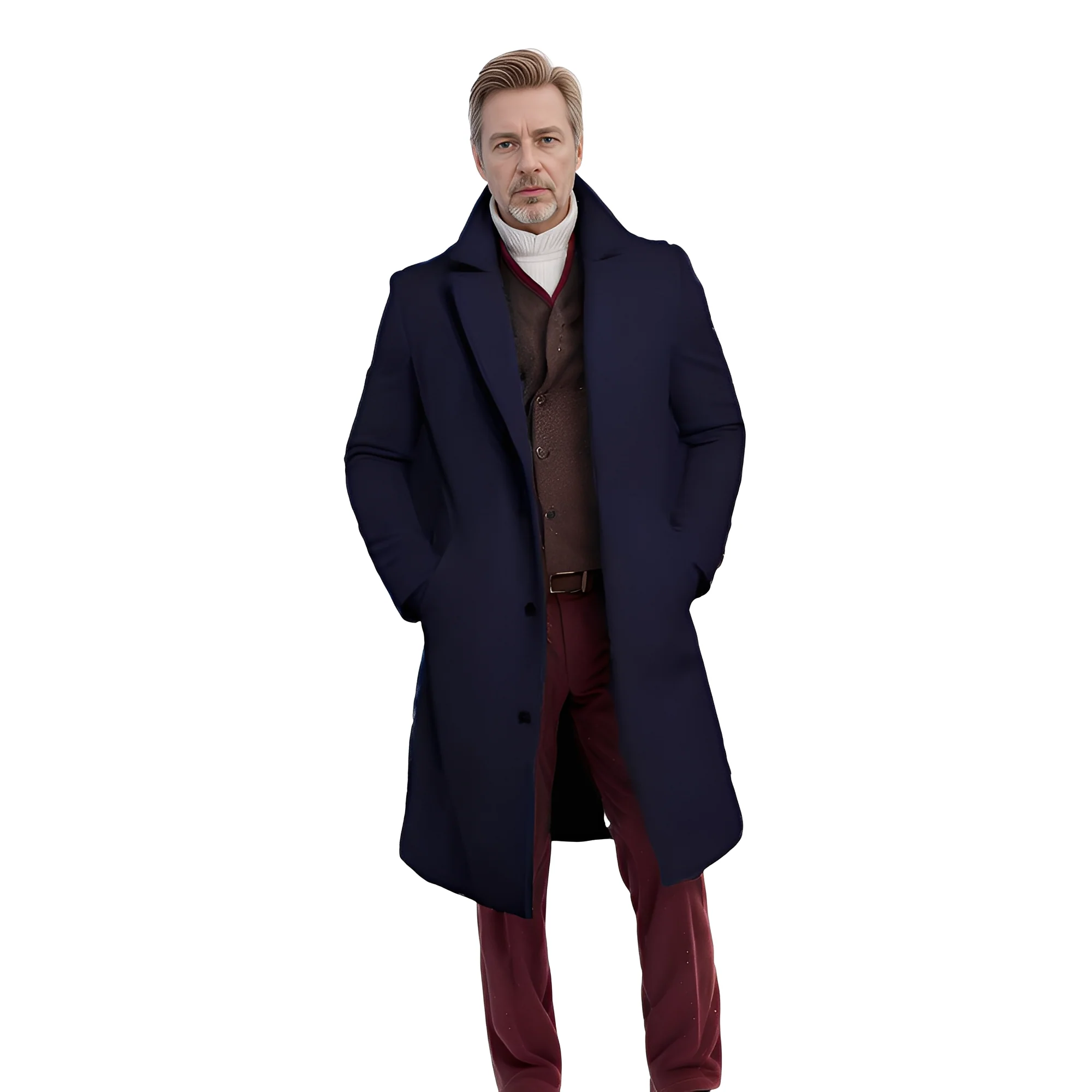 Evans - Classique manteau mi-long en laine pour homme - Image 3