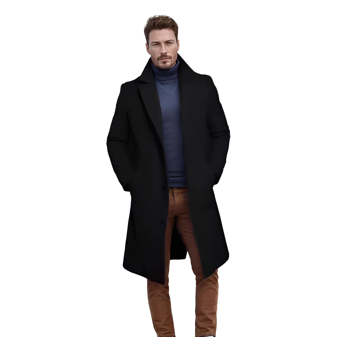 Evans - Classique manteau mi-long en laine pour homme - Image 4