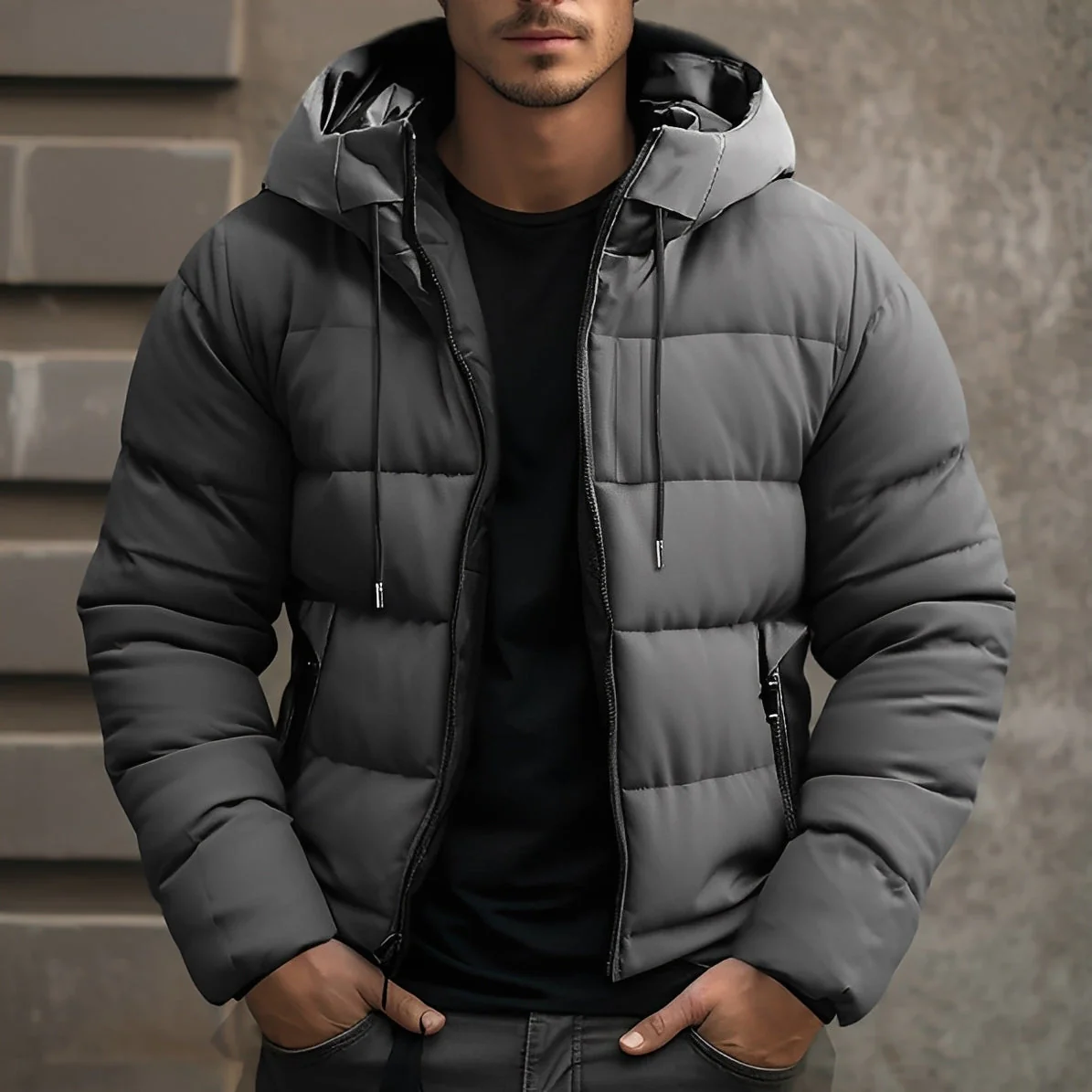 Georgie - Manteau en velours élégant avec capuche pour hommes