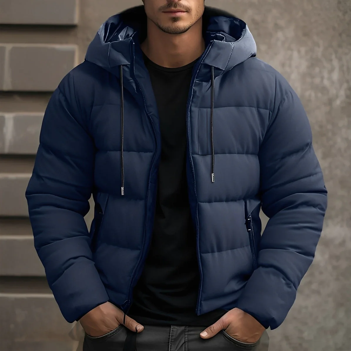 Georgie - Manteau en velours élégant avec capuche pour hommes - Image 2