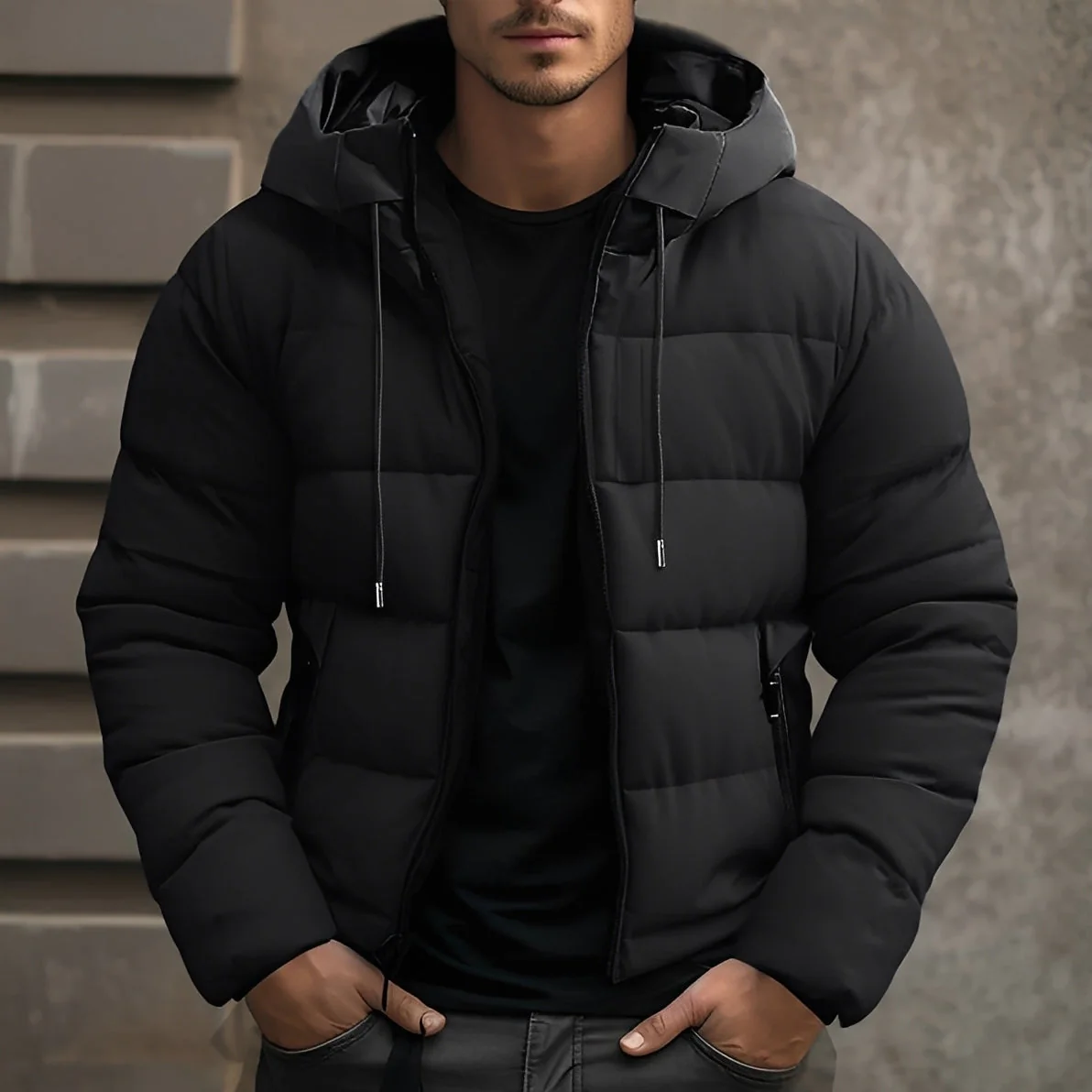 Georgie - Manteau en velours élégant avec capuche pour hommes - Image 3