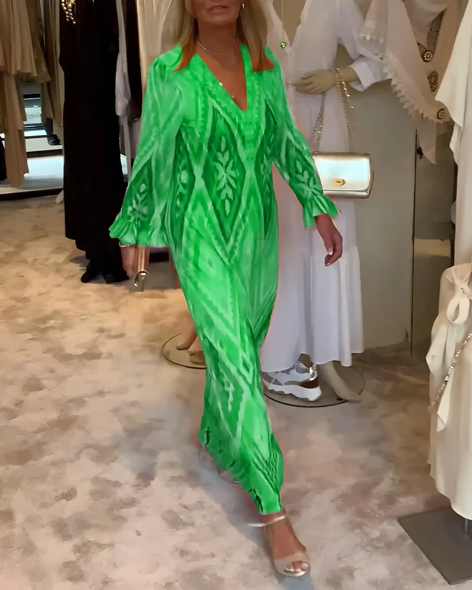 Glynnis - Robe maxi élégante à manches longues