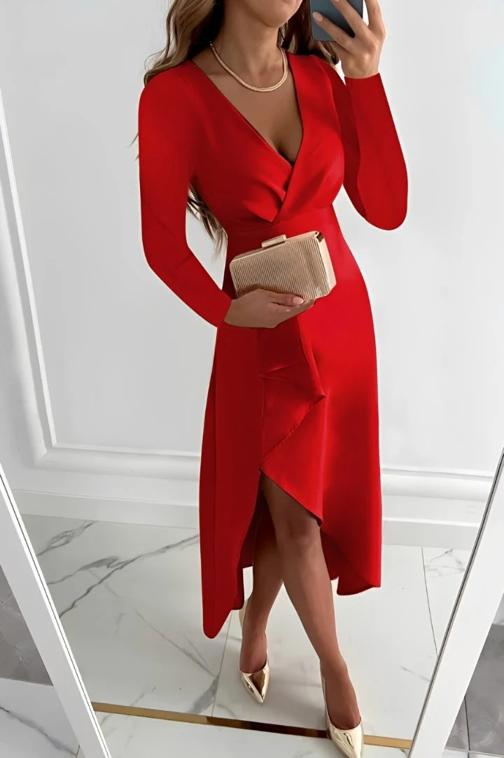 Gracie - Robe Midi Élégante à Manches Longues - Image 2
