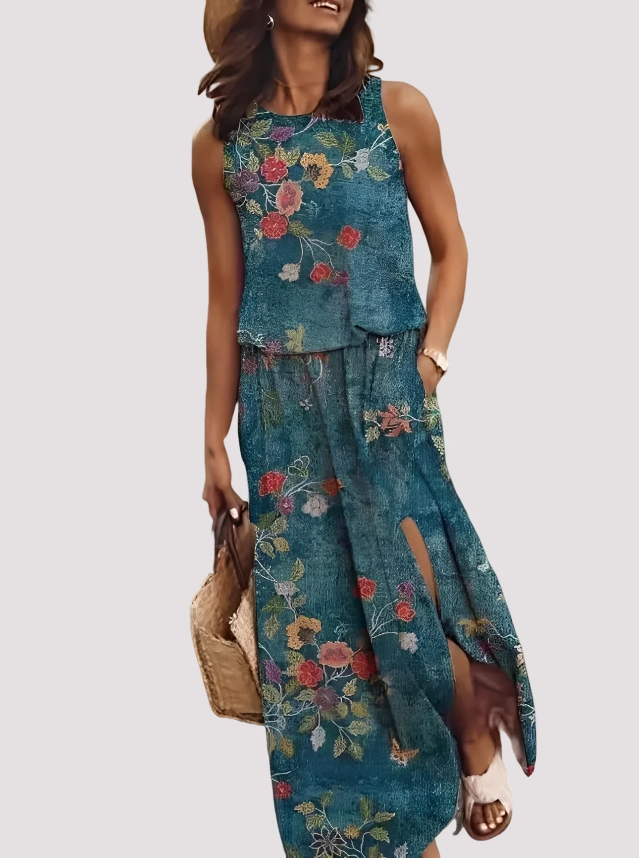 Halle - Élégante robe longue sans manches pour femmes - Image 6