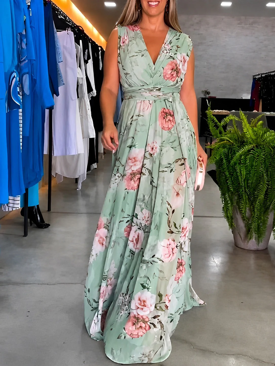 Hana - Robe Décontractée Florale Sans Manches - Image 3