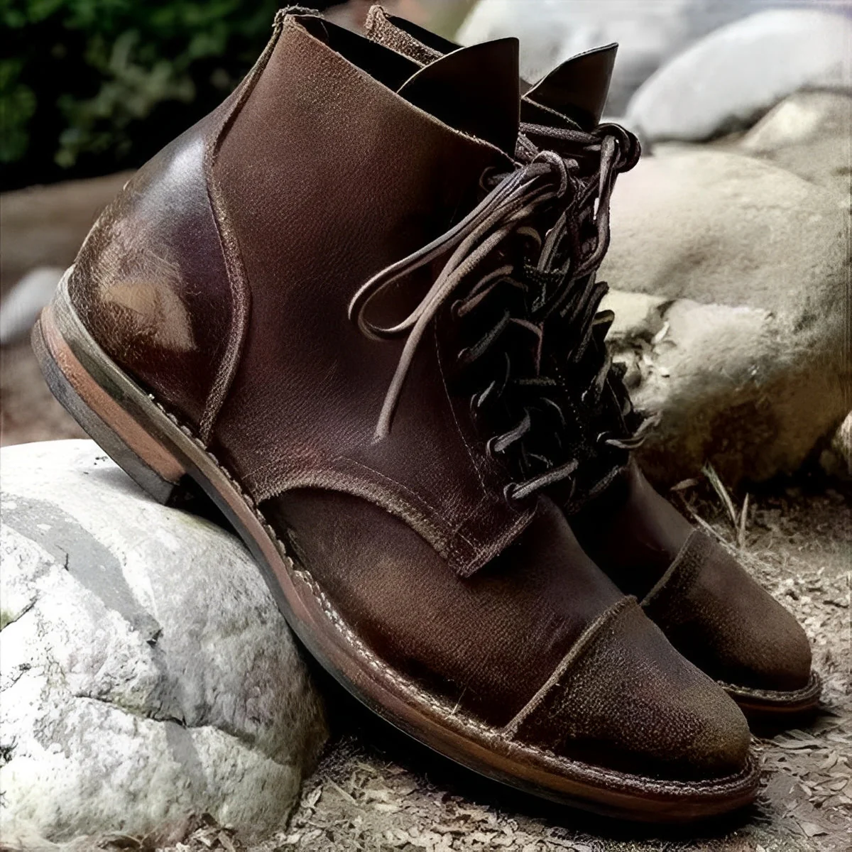 Hanzo - Bottines classiques pour homme avec lacets - Image 2