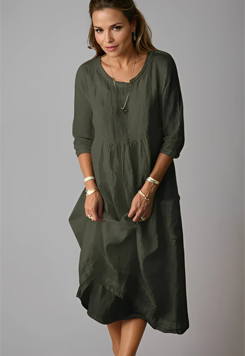 Hazel - Robe décontractée et ample avec manches 3/4 pour femmes - Image 3