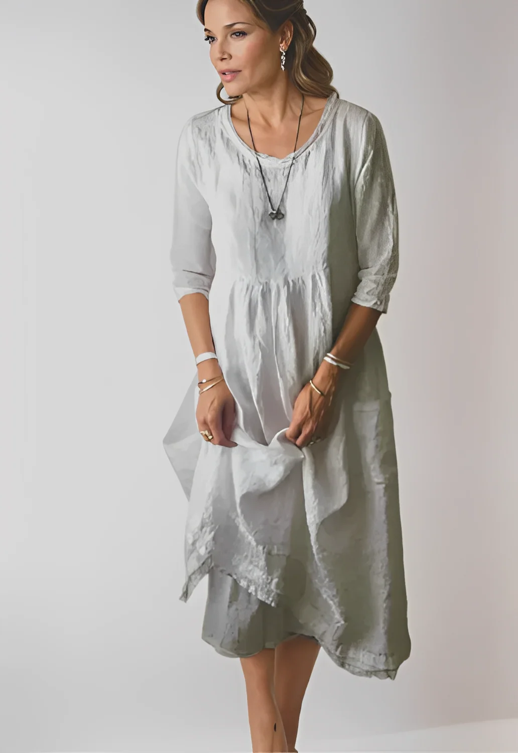 Hazel - Robe décontractée et ample avec manches 3/4 pour femmes - Image 5