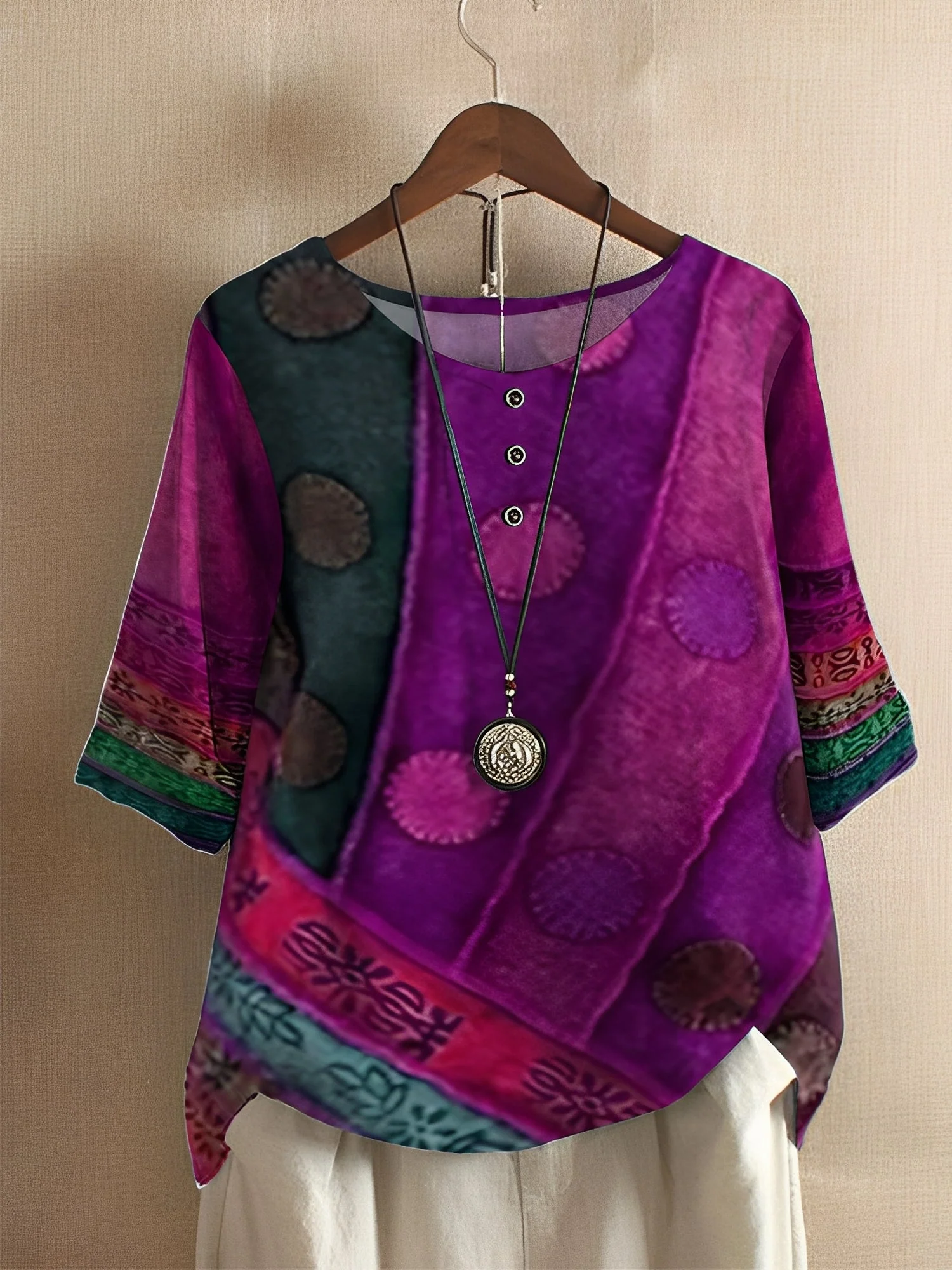 Hennie - Chemise imprimée, coupe ample pour femmes