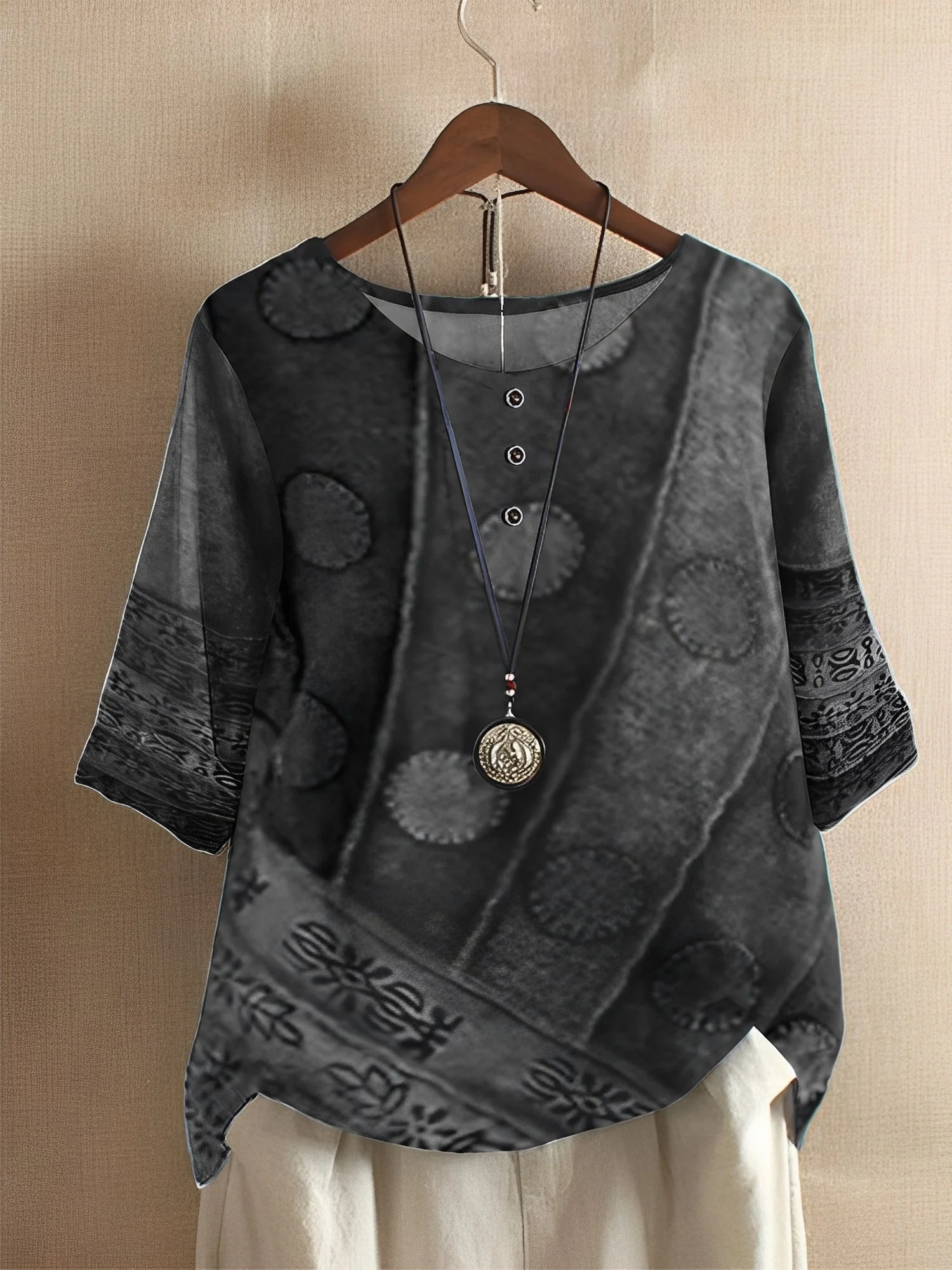Hennie - Chemise imprimée, coupe ample pour femmes - Image 2