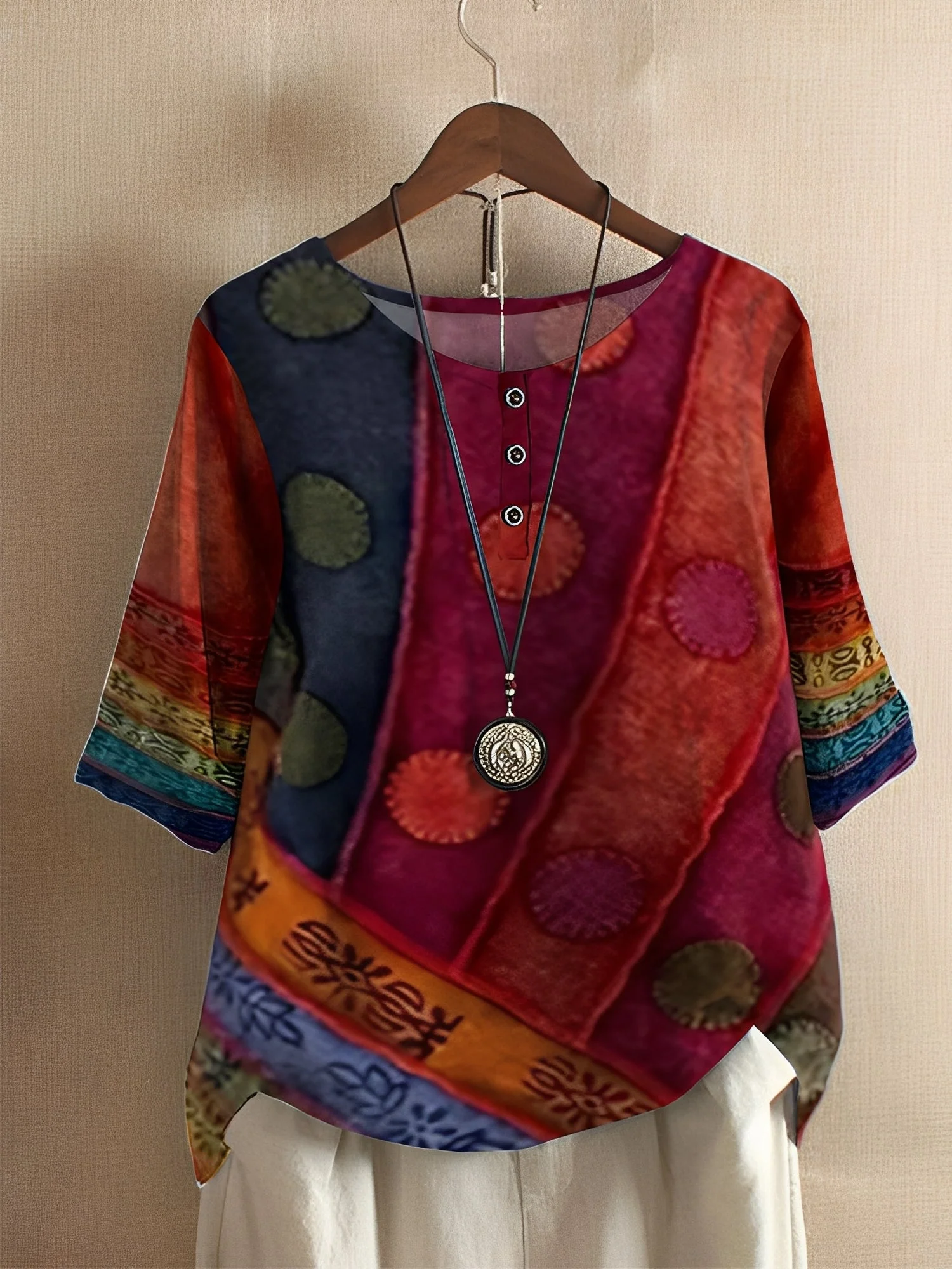 Hennie - Chemise imprimée, coupe ample pour femmes - Image 5
