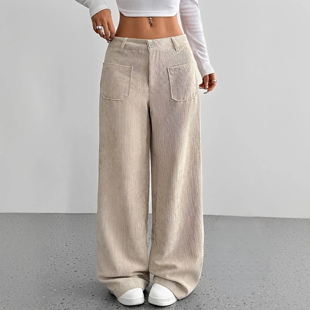 Isabelle - Pantalon en velours côtelé taille haute - Image 2