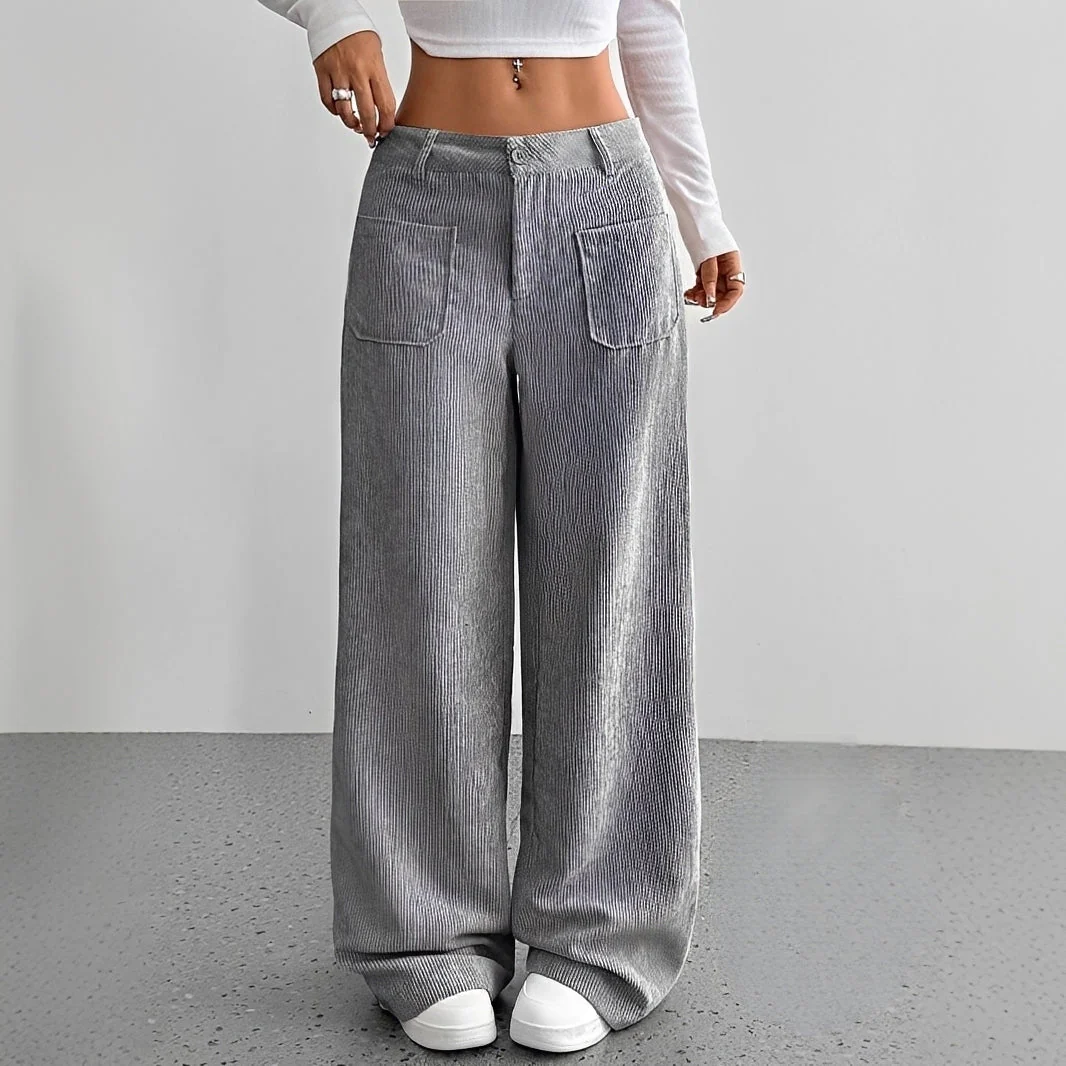Isabelle - Pantalon en velours côtelé taille haute - Image 3