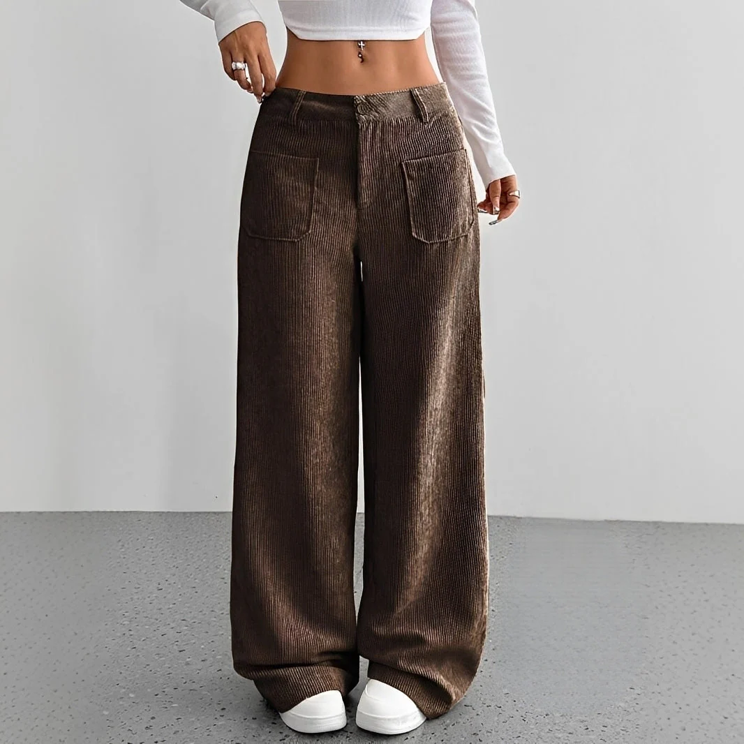 Isabelle - Pantalon en velours côtelé taille haute - Image 4