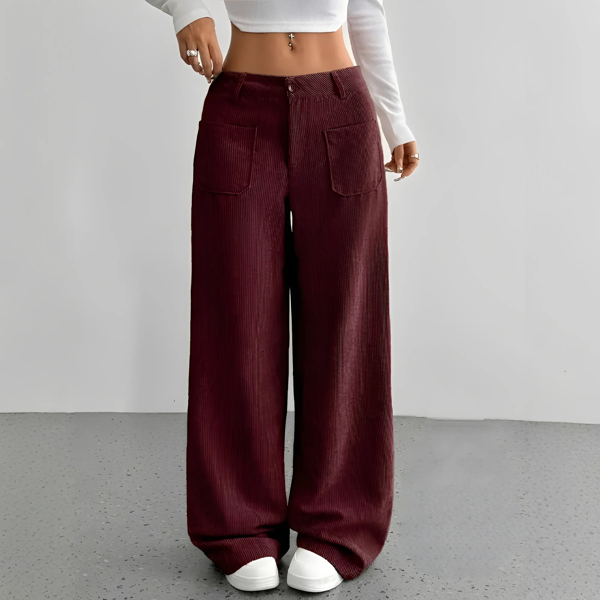 Isabelle - Pantalon en velours côtelé taille haute - Image 6