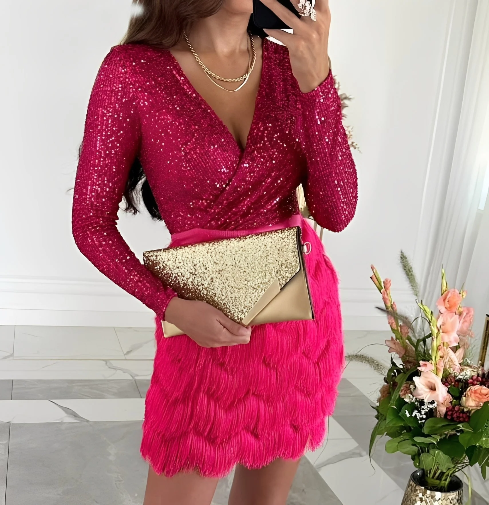 Isabelle - Mini robe à paillettes élégante - Image 2