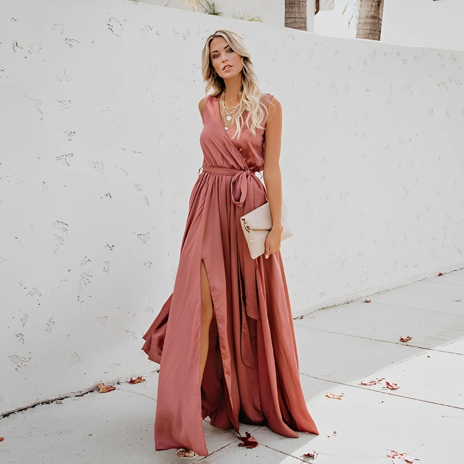 Jamie - Robe maxi élégante avec fente latérale pour femmes - Image 2