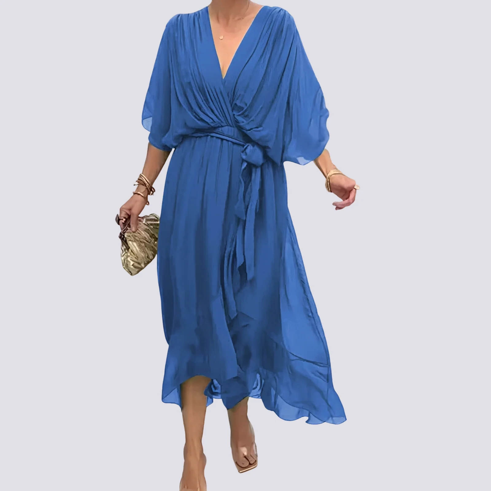 Jane - Robe Irrégulière avec Col en V - Image 3