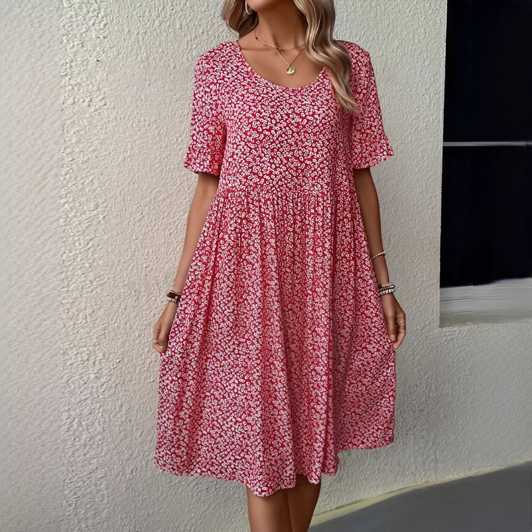 Janina – Robe col rond femmes – idéale pour les journées ensoleillées - Image 2