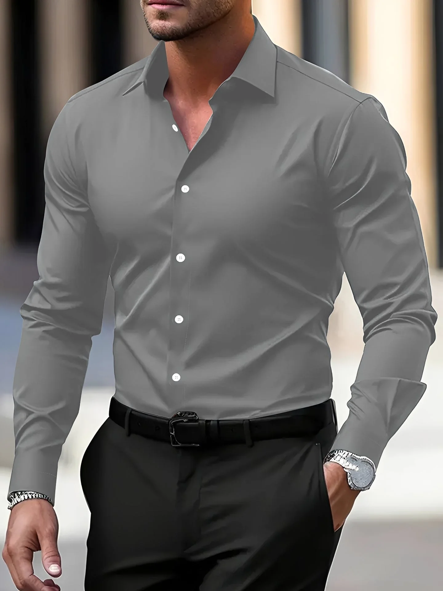 Jeremy – Chemise à manches longues pour hommes – pour loisirs et occasions formelles - Image 2