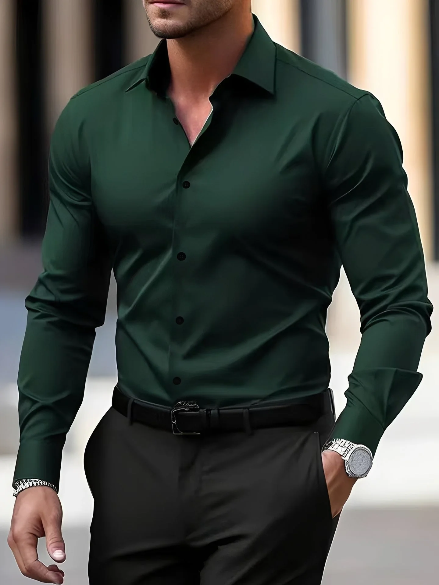 Jeremy – Chemise à manches longues pour hommes – pour loisirs et occasions formelles - Image 4