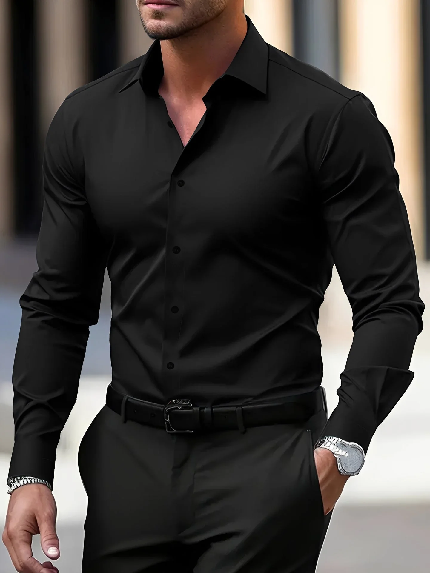 Jeremy – Chemise à manches longues pour hommes – pour loisirs et occasions formelles - Image 5