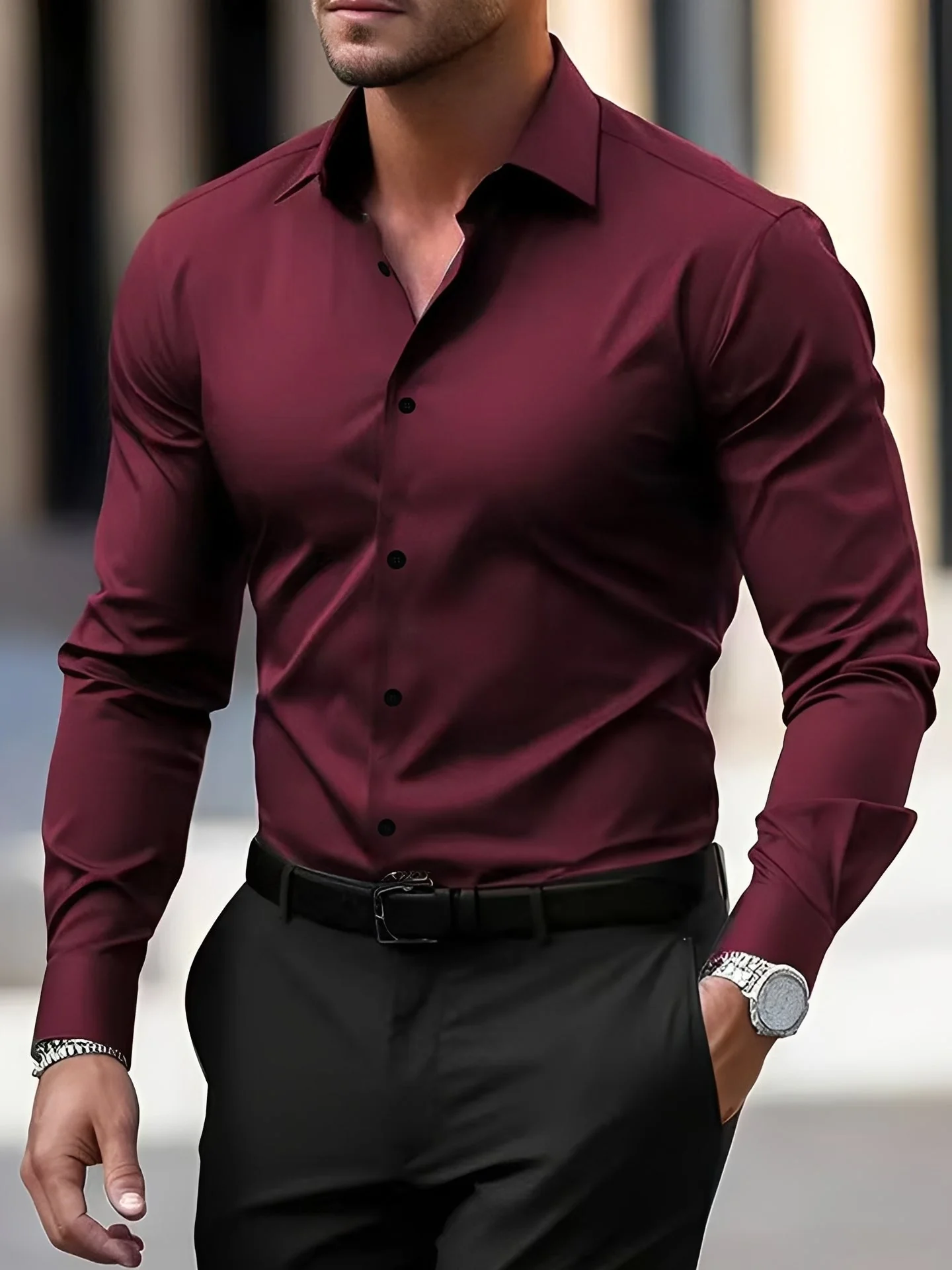 Jeremy – Chemise à manches longues pour hommes – pour loisirs et occasions formelles - Image 7