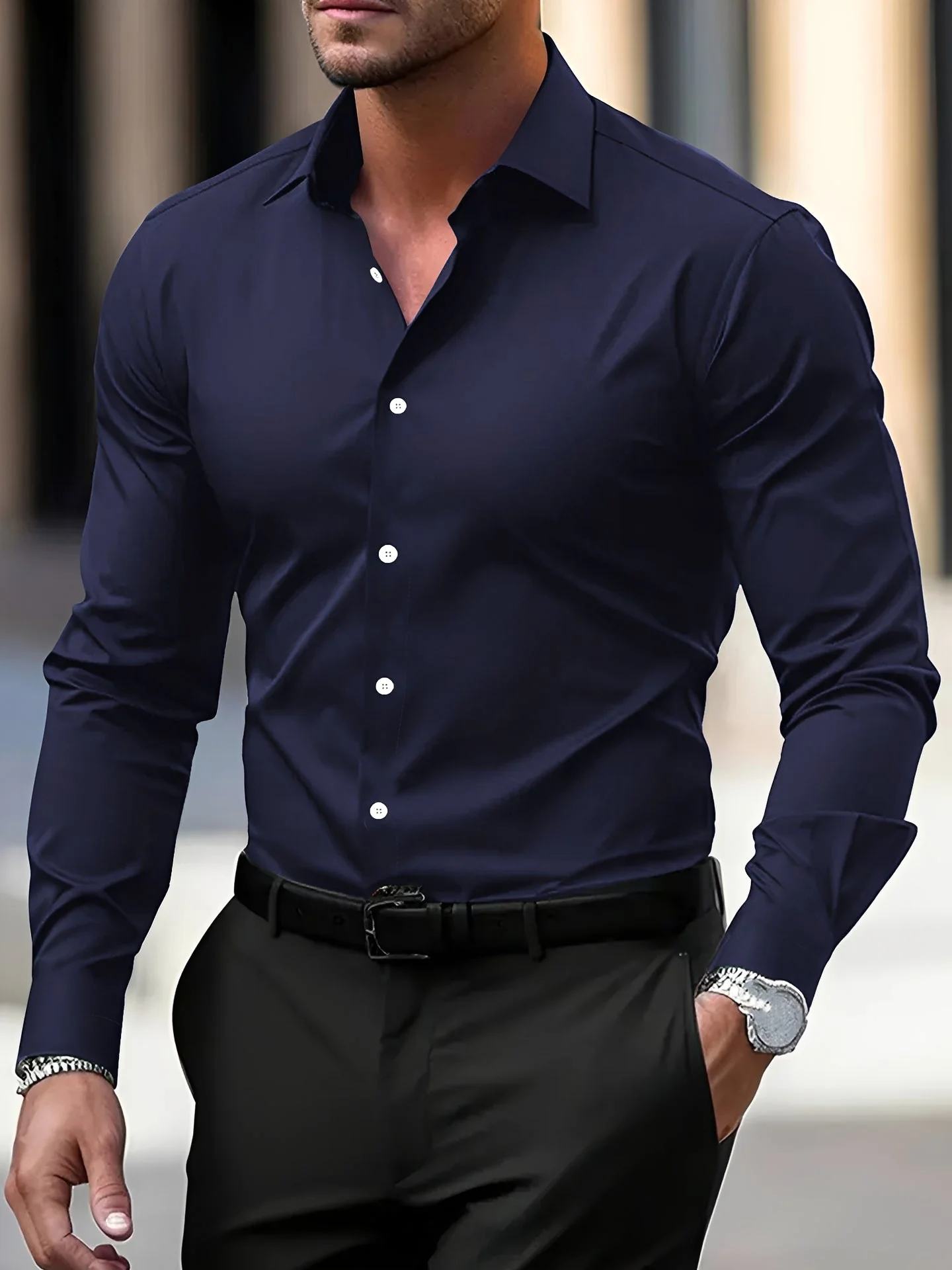 Jeremy – Chemise à manches longues pour hommes – pour loisirs et occasions formelles - Image 8