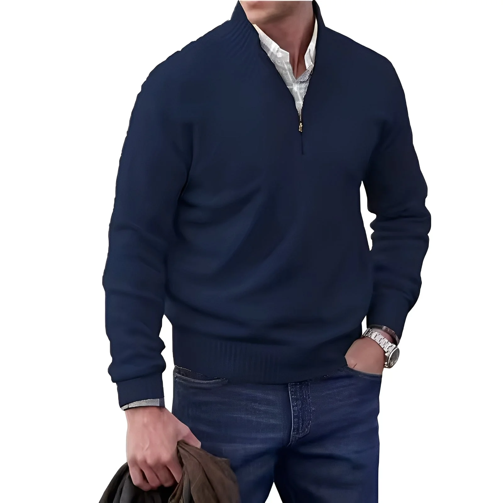 Jeremy – Pull décontracté à zip pour hommes - Image 3