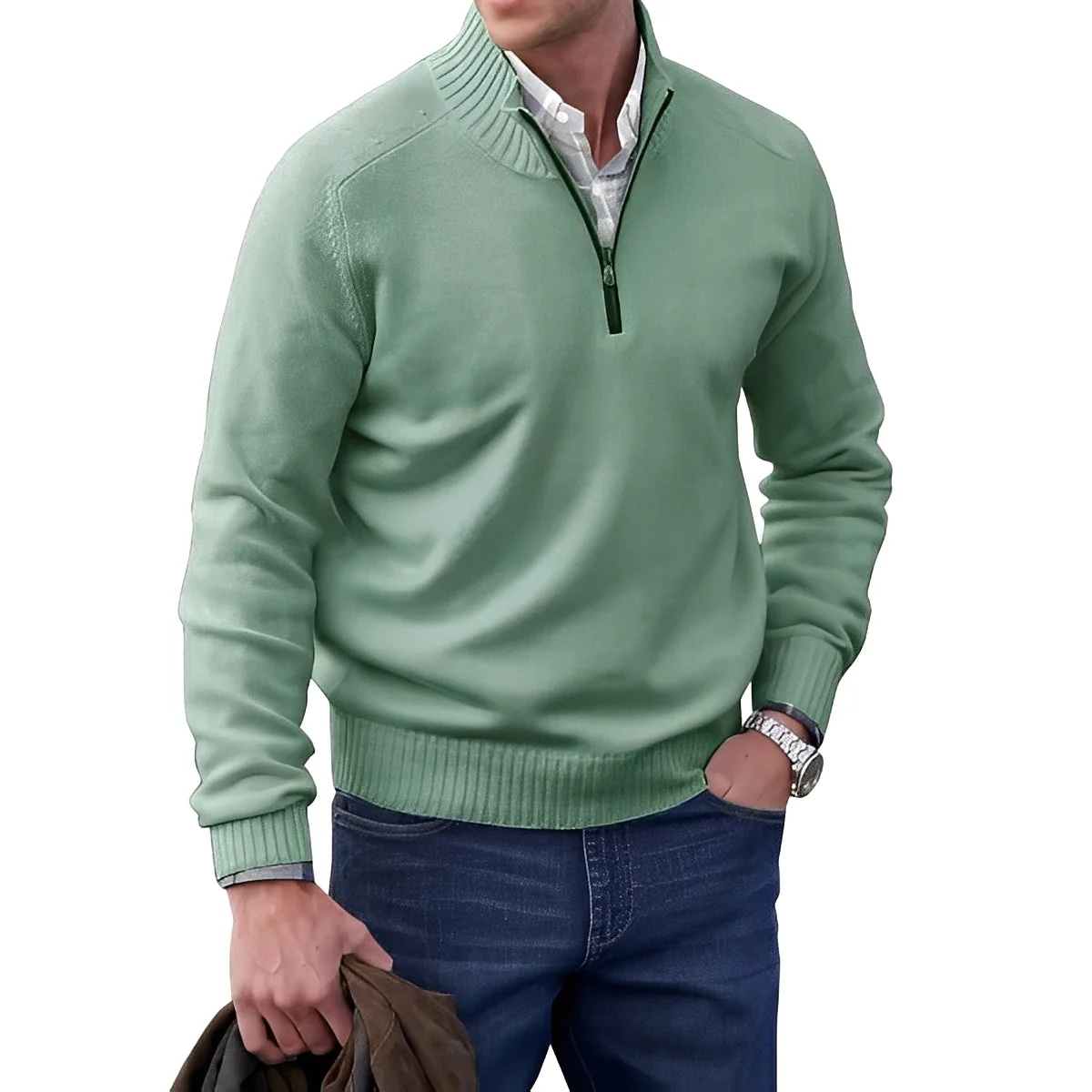 Jeremy – Pull décontracté à zip pour hommes - Image 4