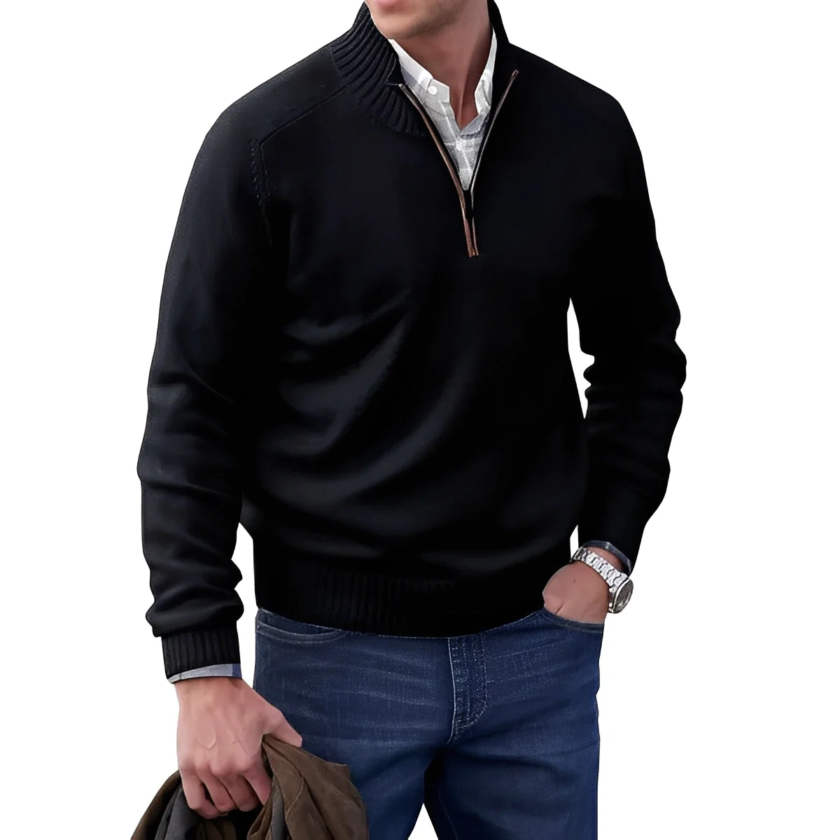 Jeremy – Pull décontracté à zip pour hommes - Image 7