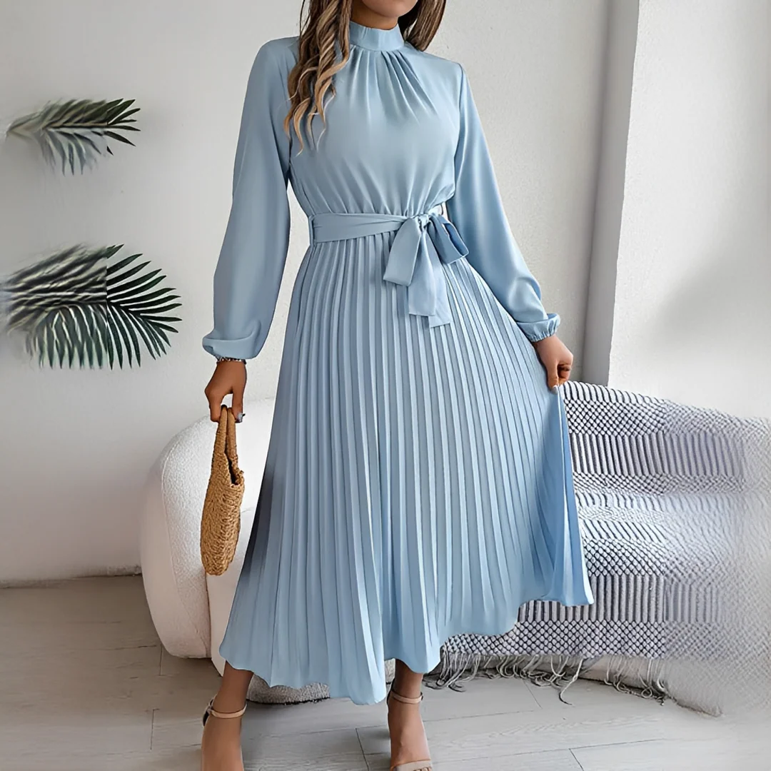 Jessy - Robe plissée à manches longues pour femme