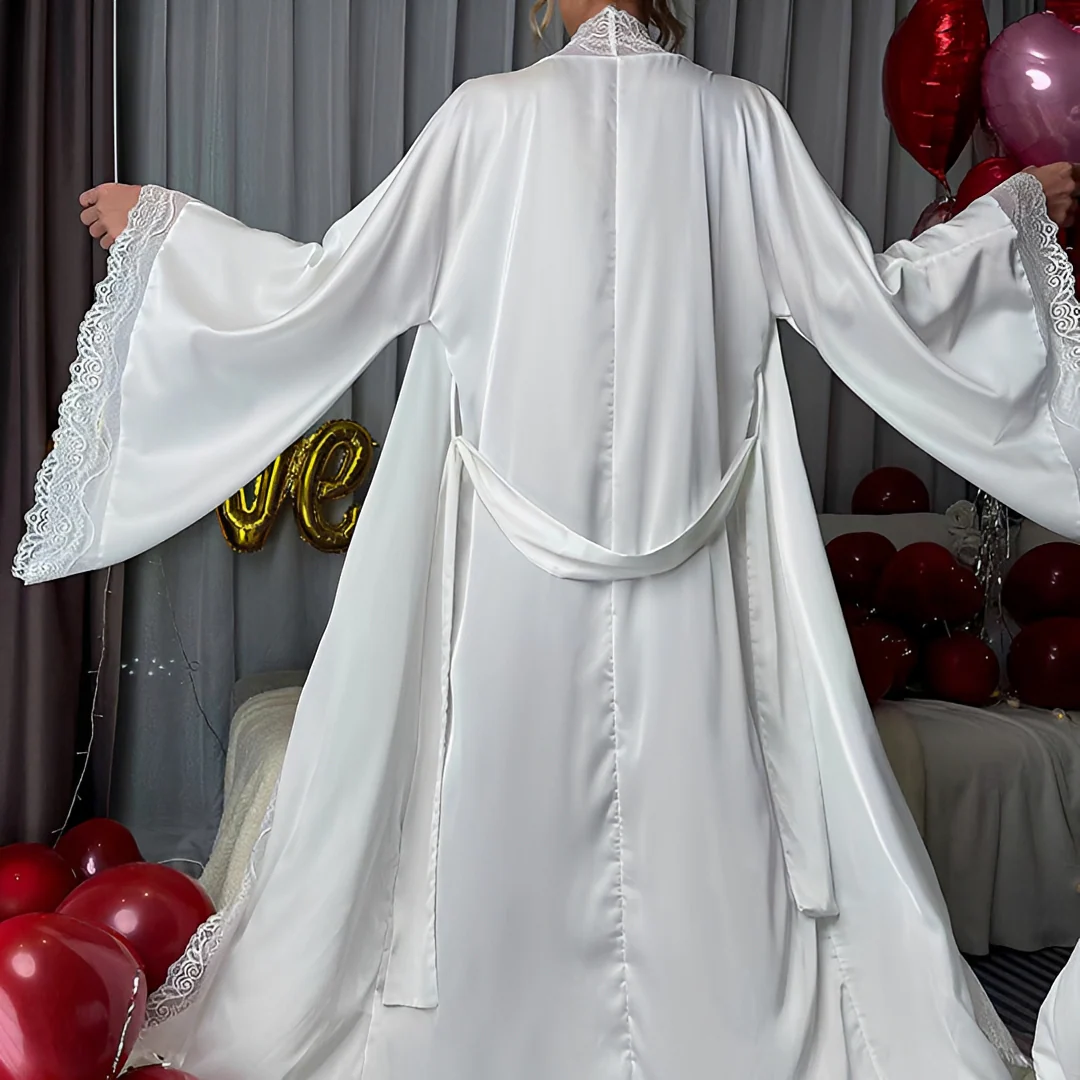 Joannah - Robe de chambre en dentelle longue pour femme - Image 2