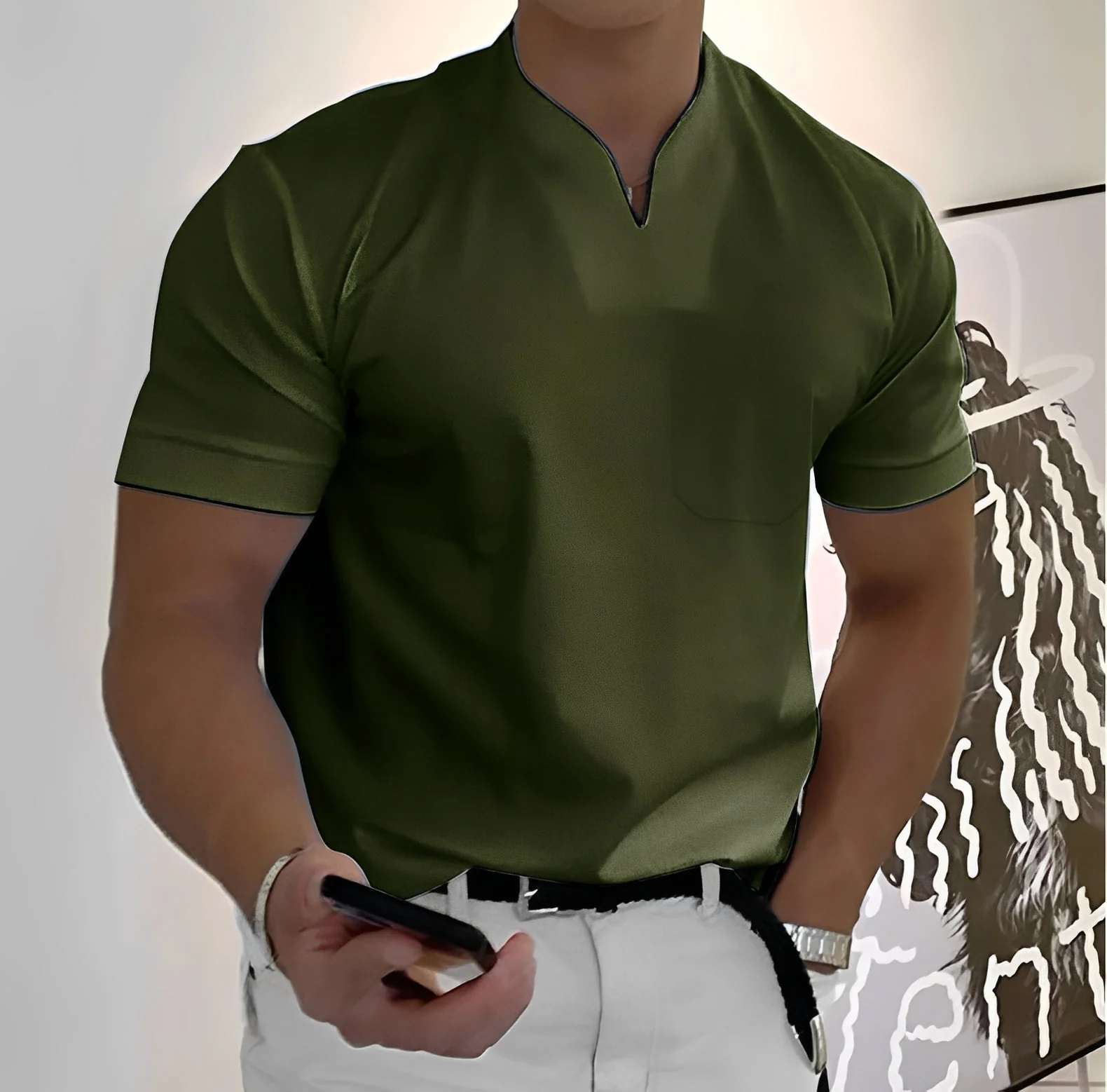 Joel - Chemise décontractée avec élastique pour hommes - Image 2
